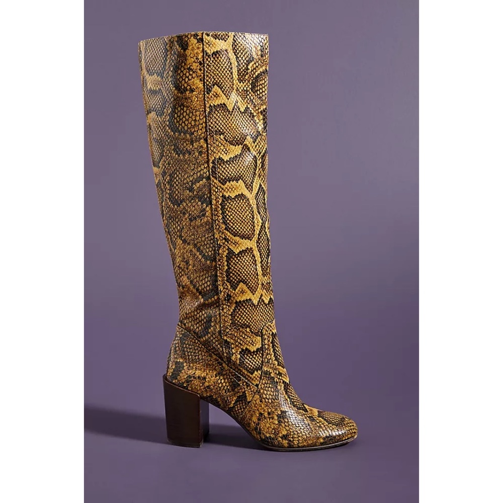 New Anthro Dolce Vita Cormac snake Knee high boots